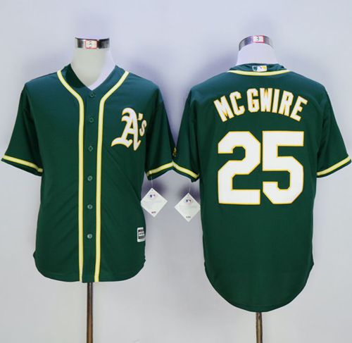 Athletics #25 Mark McGwire Green New Cool Base Stitched MLB Jersey - Click Image to Close